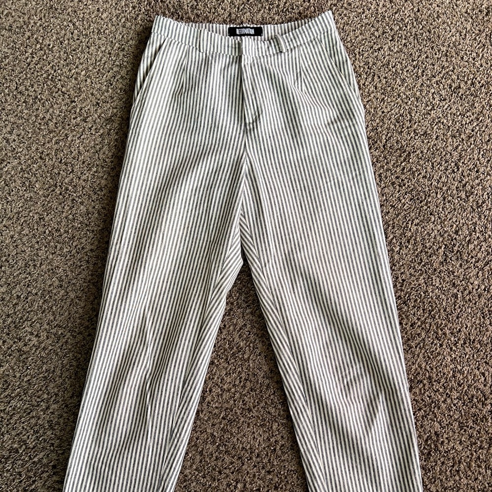 Reformation Striped Mom Jeans